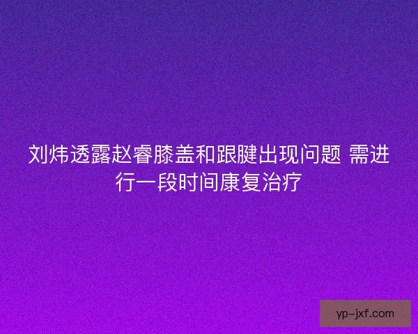 刘炜透露赵睿膝盖和跟腱出现问题 需进行一段时间康复治疗